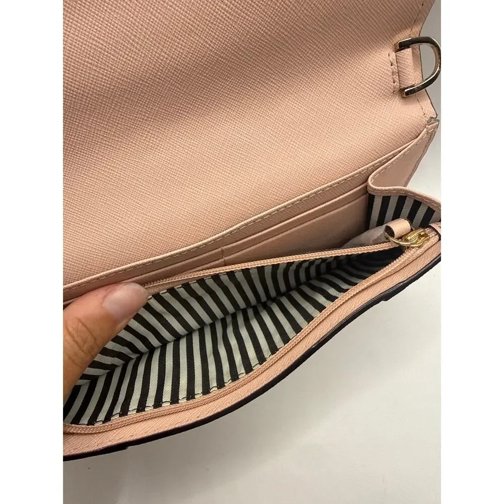 Kate Spade New York Blush Pink Saffiano Leather Continental Flap Wallet